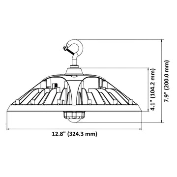 UFO High Bay LED Fixture, 240W/200W/180W, White, Selectable Wattage & CCT, Star Plus, 36000 Lumens